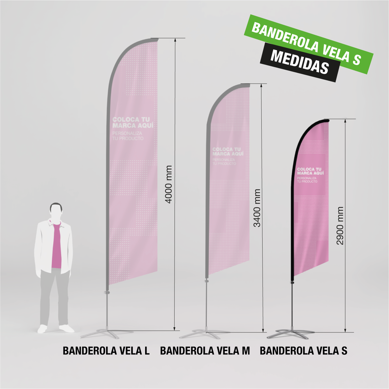 Fly Banner tipo vela para publicidad exterior.